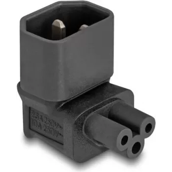 DeLOCK tīkla adapteris IEC 60320 - C14 uz C5 ligzdu 2.5 A 90° Melns