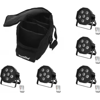 LED komplekts EUROLITE SLS-603 5x ar mīksto somu — 5 gabalu LED apgaismojuma komplekts