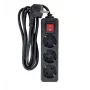 Pagarinātājs MicroConnect MC-GRU0033BS, 3 m, 3× F tipa kontaktligzdas, 230 V 16 A, iekštelpām, melns