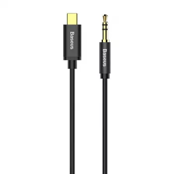 Baseus Yiven Audio kabelis USB-C uz 3,5 mm mini ligzdu, 1,2 m (Melns)