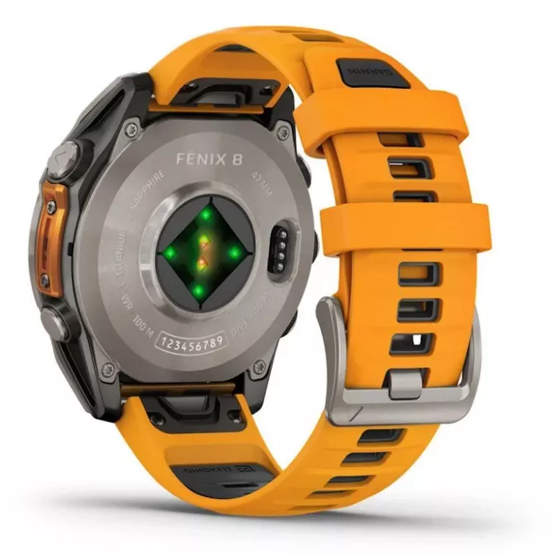 Garmin fenix 8 3.56 cm (1.4) AMOLED 47 mm Digitāls 454 x 454 pikseļi Skārienekrāns Grafīts Wi-Fi GPS (satelīts)