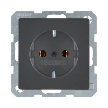 Kontaktligzda Type F berker 47436086 — 16 A, 250 V, antracīts, duroplast korpuss