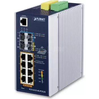 Pārvaldāms slēdzis PLANET IP30 DIN-sliedes Industriālais L3 8P