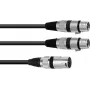 Audio kabelis XLR 3-pin vīrietis uz 2 x XLR 3-pin sieviete Omnitronic 30225210
