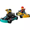 Konstruktors LEGO 60400 City Gokarti ar braucējiem – rotaļu komplekts ar minifigūrām un transportlīdzekļiem