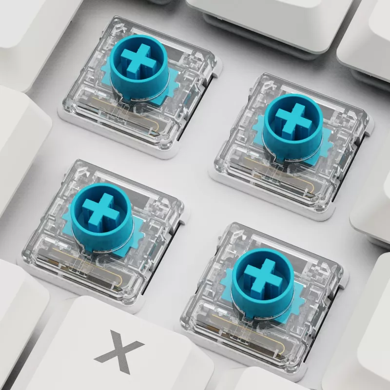 Sharkoon PureWriter W65 bezvadu tastatūra, QWERTZ vācu izkārtojums, balta, Kailh Choc V2 Red