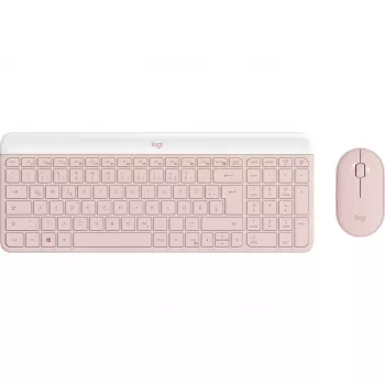 Logitech Slim Wireless Combo MK470 - Bezvadu tastatūras un peles komplekts - 2,4 GHz - QWERTY - rozā (920-011314)