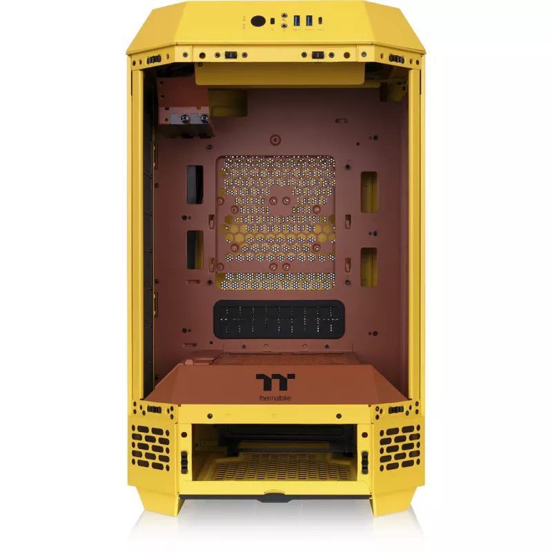 Mini Tornis THERMALTAKE The Tower 250 Butter Caramel — microATX/Mini-ITX, ATX atbalsts, kompakts korpuss