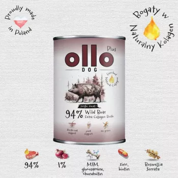 Ollo Plus Kolagen Wild Boar 400g konservs suņiem