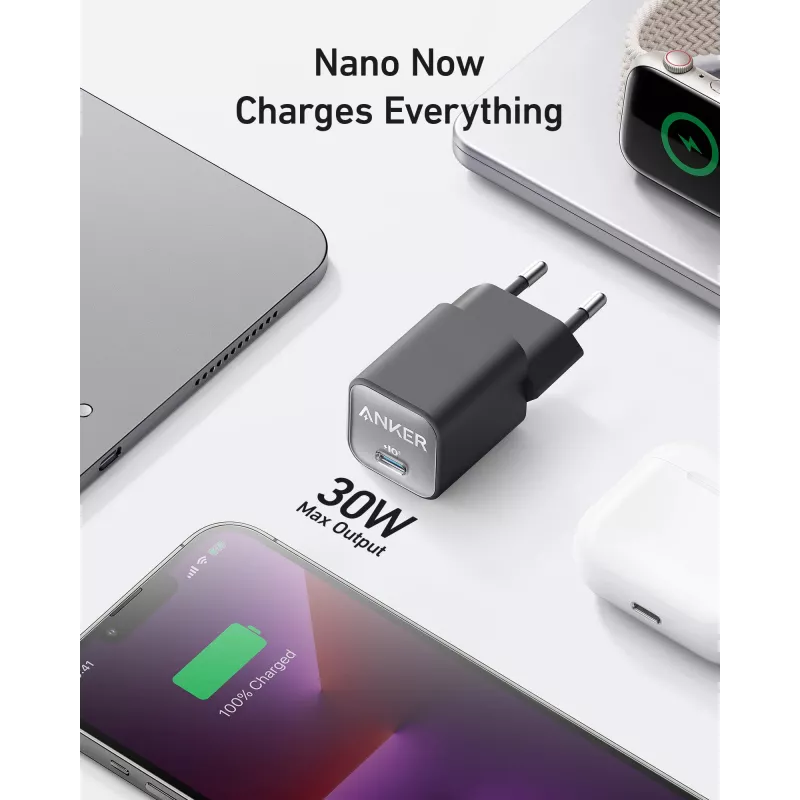 Anker 511 lādētājs (Nano 3), 30 W, 1x USB-C, balts