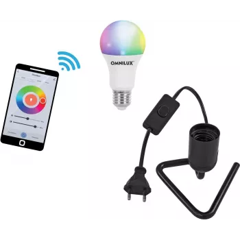 LED spuldze EUROLITE E27 RGB WW CW WiFi, trīsstūrveida ligzda, melna