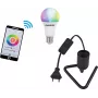 LED spuldze EUROLITE E27 RGB WW CW WiFi, trīsstūrveida ligzda, melna