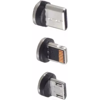 Vadu savienotāju komplekts ShiverPeaks BS14-19003 USB Micro-B USB-C 8-Pin Melns Sudrabs