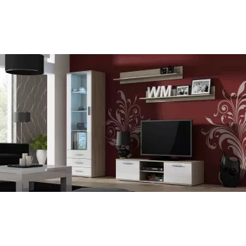 Cama TV statīvs SOHO 140 sonomas ozols/balts glancēts