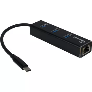 Inter-Tech Argus IT-410 - centrmezgls - 3 x SuperSpeed USB 3.0 + 1 x 10/100/1000 - galddatoram (88885440)