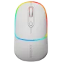 Canyon MW-22 CNS-CMSW22SW Pele – 2 in 1 Bluetooth/2.4GHz – optiskā – 800/1200/1600DPI – 4 pogas – RGB apgaismojums – uzlādējama – sniega balta