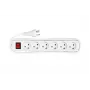 Microconnect MC-GRU0630DK pagarinātājs 3 m 6 kontaktligzdas Iekštelpām Balts