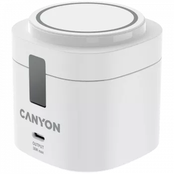 Canyon 4-in-1 bezvadu uzlādes statīvs, 30W maks., balts