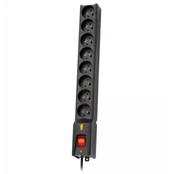 LESTAR 1966004062 pagarinātājs 5 m 230 V 8 kontaktligzdas Melns