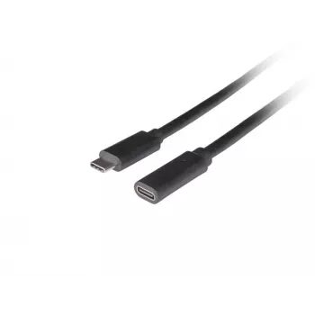 USB C uz USB C pagarinātājkabelis LANBERG CA-USBE-20CC-0005-BK, USB 3.2 Gen 1 (5 Gbit/s), 0.5 m, melns