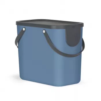 Atkritumu konteiners rotho Albula 25 L taisnstūra, technopolimērs, zils, 400×340×235 mm