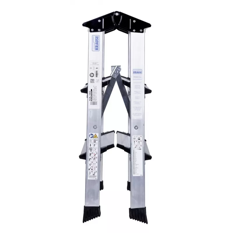 Kāpnes Krause 126030 — alumīnija 3-pakāpju, 65 cm max augstums, 6.1 kg, 500 mm platums