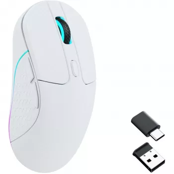 Spēļu pele Keychron M3 Labroča RF Bezvadu + Bluetooth Optiskā 26000 DPI Balta