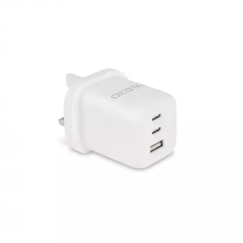 Dicota lādētājs - kompakts, GaN - 65 W - 5 A - PD 3.0 - 3 porti (2 x USB-C, USB)