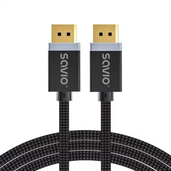 SAVIO DisplayPort (vīriņš) - DisplayPort (vīriņš) kabelis, V1.4, 3 m, CL-176