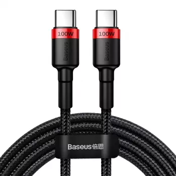 Baseus Cafule PD2.0 100W ātrās uzlādes USB Type-C kabelis (20V 5A) 2m Sarkans+Melns