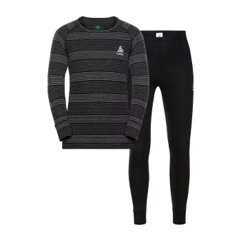 Bērnu apakšveļas komplekts Odlo Set long ACTIVE WARM ECO SET, izmērs 164 cm, melns un pelēks
