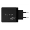 LCD sienas lādētājs USB ligzda + USB-Cx2 PD 65W GAN melns vatmetrs
