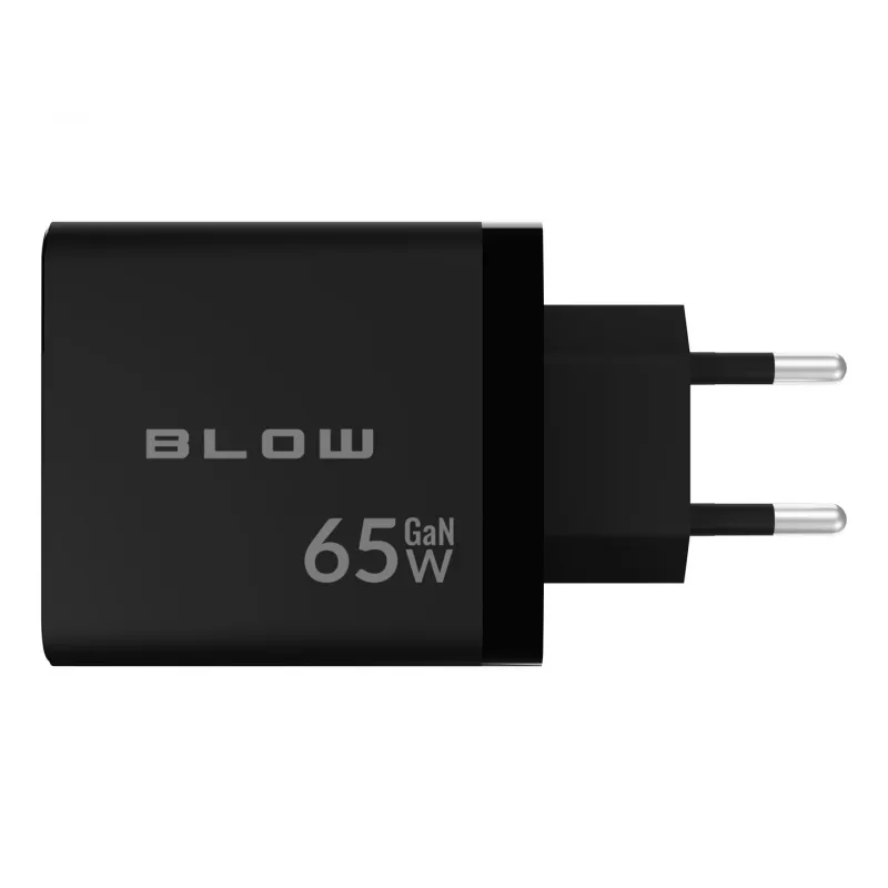 LCD sienas lādētājs USB ligzda + USB-Cx2 PD 65W GAN melns vatmetrs