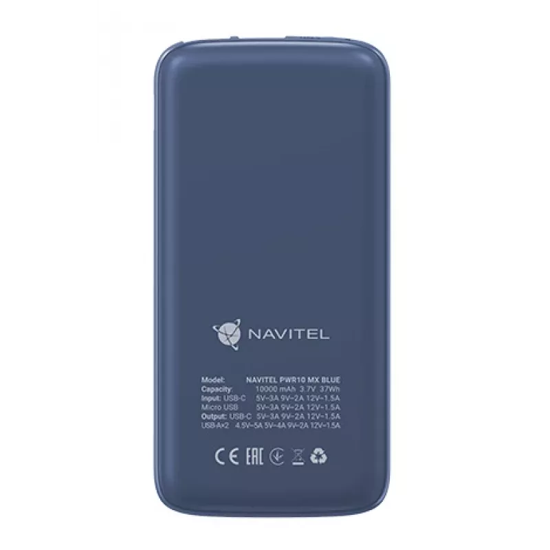 Pārnēsājams akumulators Navitel PWR10 MX ZILS 10000 mAh