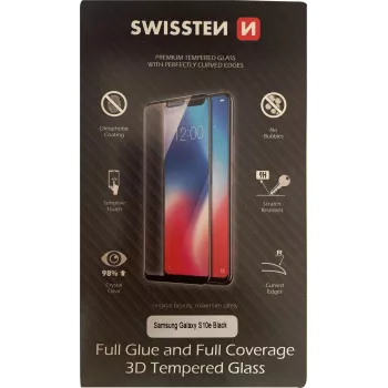 Stikla aizsargs SWISSTEN 3D Full Glue Glass Samsung Galaxy S10e (G970) — melns