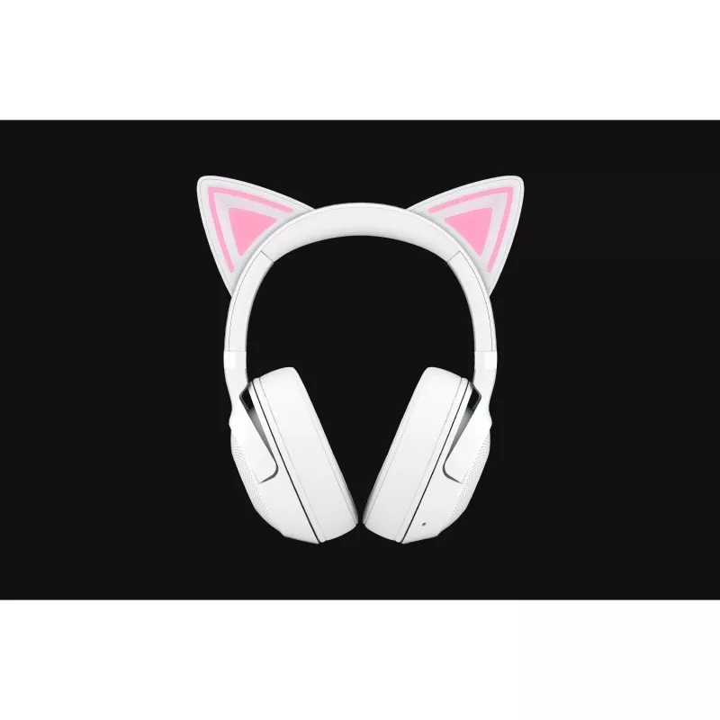 Bezvadu spēļu austiņas Razer Kraken Kitty V2 BT White ar Bluetooth, THX Spatial Audio, RGB apgaismojumu