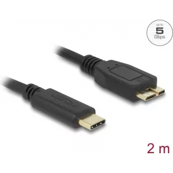 DeLOCK USB kabelis USB 3.2 Gen 1 2m USB-C Micro-USB B Melns