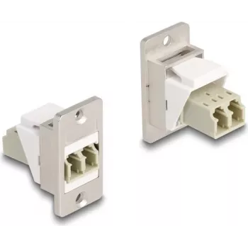 DeLOCK Keystone modulis optiskās šķiedras LC Duplex sieviete-sieviete konisks bēšs/sudrabs/balts