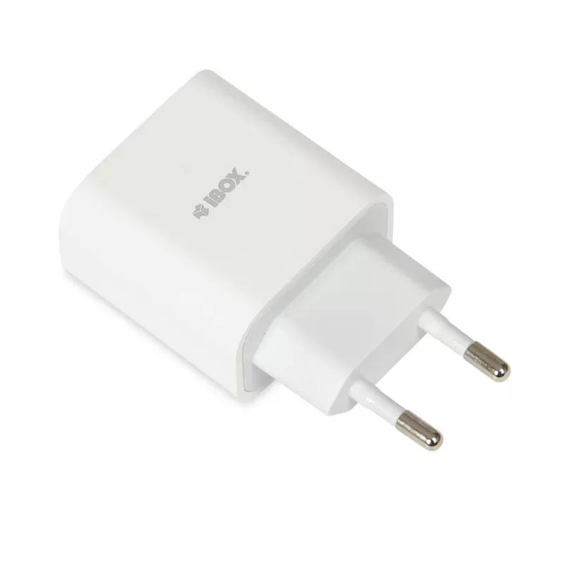 Iekštelpu USB-C ātrais lādētājs IBOX C-37, 20W, USB-C PD 3.0, 3 A izeja, Balts