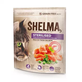 SHELMA Sterilised Rich in salmon sausā barība kaķiem - 750g