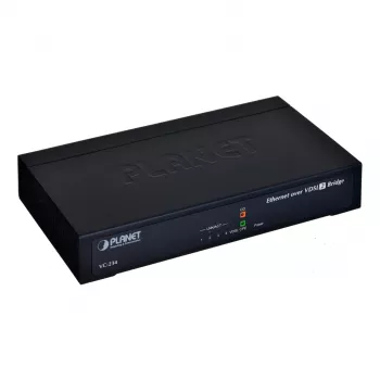 Tīkla tilts PLANET VC-234, pārvaldāms, 4 porti Fast Ethernet (10/100), 1U, DC ieeja, 0.8 Gbit/s pārslēgšanas jauda