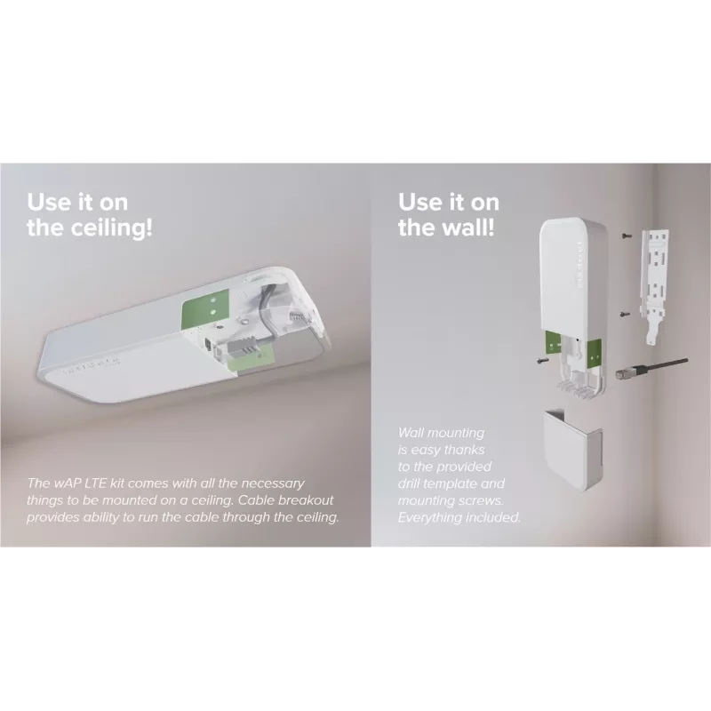 Bezvadu piekļuves punkts MikroTik wAP LTE kit 2024 — 2.4 GHz, 300 Mbps, IP54, PoE, SIM slots
