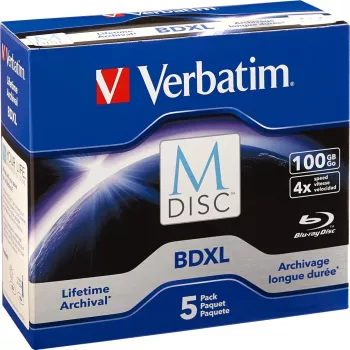 Verbatim BDXL 100GB 4X 5 gab. – M-Disc arhīva diski
