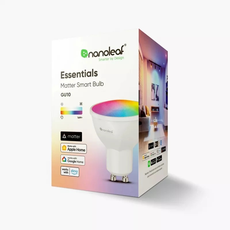 Nanoleaf Essentials NF080B02-1GU10 viedā spuldze GU10 Wi-Fi 5 W balta