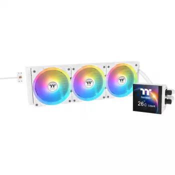 Šķidruma dzesēšanas sistēma AIO THERMALTAKE MAGFloe 360 Ultra White, 360 mm radiators, balta