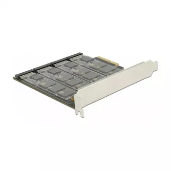 DeLOCK 89888 PCIe interfeisa karte ar četriem M.2 slotiem SATA diskiem