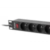 Strāvas sadales bloks LANBERG PDU-09E-0300-BK — 9x E tipa kontaktligzdas, 16 A, 220–250 V, 3 m kabelis, 1U, 19 collas