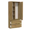 Topeshop SZAFA MALWA ART bedroom wardrobe/closet 5 shelves 2 durvis(s) ozols