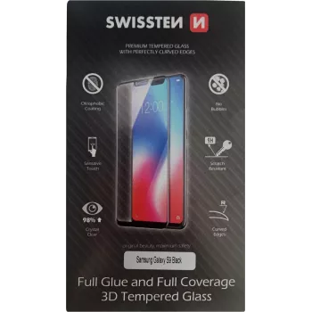 SWISSTEN 3D Full Glue Glass ekrāna aizsargs Samsung Galaxy S9, melns