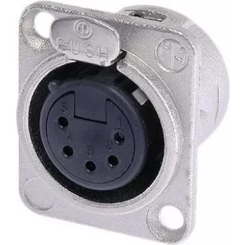 Neutrik NC5FD-L-1 ligzda XLR, 5-polu, melna/sudraba